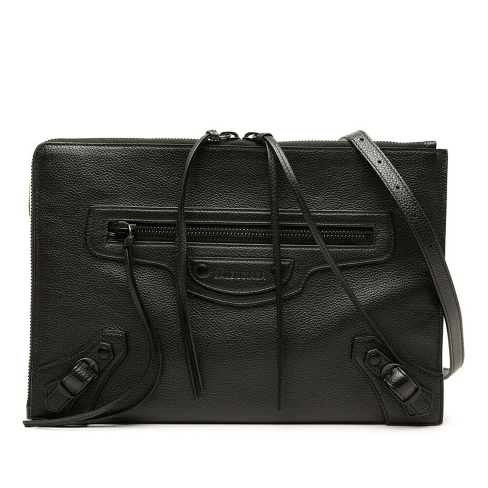 Balenciaga Neoclassic Clutch Bag Shoulder 2WAY 640113 Black Leather Women's B...